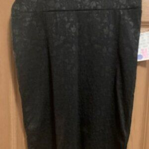 Black on Black Cassie Below Knee Skirt Lace(like) Medium